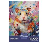 Rompecabezas De 1000 Piezas para Adolescentes Hamster Walking in Paint Rompecabezas para Adolescentes Juego De Ingenio Mejora La Memoria Diversión En Casa Actividades, 38x26cm/1000pcs