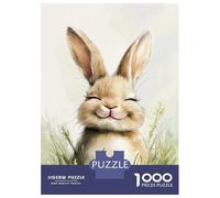 Rompecabezas De 1000 Piezas para Adolescentes Happy Bunny in Grass Rompecabezas para Adolescentes Juguetes Antiestrés Regalos para Mujeres Regalos para Reducir El Estrés 70x50cm/1000pcs