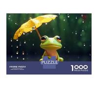 Rompecabezas De 1000 Piezas para Adolescentes Happy Frog Rain Cute Rompecabezas para Adolescentes Juguetes Antiestrés Patrón De Ensamblaje Desafío Educativo 38x26cm/1000pcs