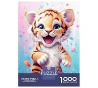 Rompecabezas De 1000 Piezas para Adolescentes Happy Little Milky Tiger Rompecabezas para Adultos Juegos De Relajación Desafío Difícil Desafío Educativo 38x26cm/1000pcs