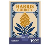 Rompecabezas De 1000 Piezas para Adolescentes Harris County Floral Emblem Rompecabezas Juguetes DIY Pero Divertidos Y Humorísticos Cumpleaños Y Navidad 70x50cm/1000pcs