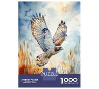 Rompecabezas De 1000 Piezas para Adolescentes Hawk in Flight Watercolor Rompecabezas para Adultos Juegos Relajantes Mejora La Memoria Ayuda A Ejercitar El Cerebro 70x50cm/1000pcs