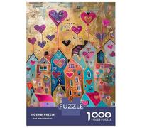 Rompecabezas De 1000 Piezas para Adolescentes Heart Balloons in The Sky Rompecabezas para Adultos Juegos Relajantes Alivia El Estrés Ayuda A Ejercitar El Cerebro 70x50cm/1000pcs