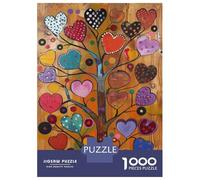 Rompecabezas De 1000 Piezas para Adolescentes Heart Tree Wall Art Print Rompecabezas para Adultos Juego Familiar Pero Divertido Y Humorístico Desafío Educativo 52x38cm/1000pcs