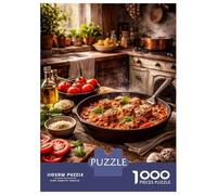 Rompecabezas De 1000 Piezas para Adolescentes Hearty Spaghetti and Meatballs in A Rustic Kitchen Rompecabezas para Adultos Juego De Ingenio Decoración Ayuda A Ejercitar El Cerebro 38x26cm/100