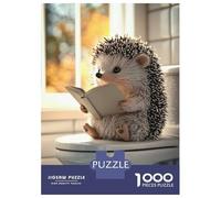 Rompecabezas De 1000 Piezas Para Adolescentes Hedgehog Reading A Book on Toilet Poster, Picture, Metal Print, Paint by Creed Rompecabezas Para Adultos Juguete Decoración De Pared Mejora La Memoria Des
