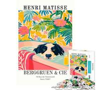 Rompecabezas de 1000 Piezas para Adolescentes Henri Matisse Baño de Perro Lámina artística para cumpleaños Navidad Mejora la Memoria Juego Imposible Apto para Mayores de 14 años (38x52cm)