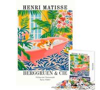 Rompecabezas de 1000 Piezas para Adolescentes Henri Matisse Corgi impresión artística para baño Juguetes antiestrés Regalo de cumpleaños Juegos educativos Interesante reducción del estrés 38x26cm
