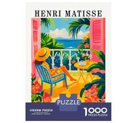 Rompecabezas De 1000 Piezas para Adolescentes Henri Matisse Inspired Balcony Scene Rompecabezas para Adultos Juego De Ingenio Ensamblaje De Patrones Desafiante De Completar 38x26cm/1000pcs