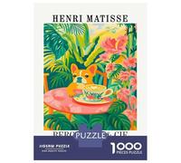 Rompecabezas De 1000 Piezas para Adolescentes Henri Matisse Inspired Dog Cafe Art Rompecabezas para Adultos Juego De Ingenio para Mejorar La Memoria Regalos para Amigos Y Familiares 70x50cm/1000pcs