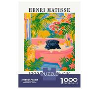 Rompecabezas De 1000 Piezas para Adolescentes Henri Matisse Pug in Bathtub Art Rompecabezas para Adultos Juguetes Antiestrés Ensamblaje De Patrones Desafiante De Completar 70x50cm/1000pcs