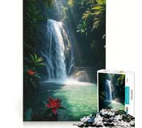 Rompecabezas de 1000 Piezas para Adolescentes Hermosa Cascada en una exuberante Selva Juego Educativo Relajante Intelectual Juego de desafío único 38x26cm