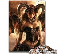 Rompecabezas de 1000 Piezas para Adolescentes, Hermosa Dama Demonio con alas, Juguetes educativos, Juegos para aliviar el estrés, interacción Entre Padres e Hijos para Mayores de 14 años, 26x38cm