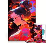 Rompecabezas de 1000 Piezas para Adolescentes Hermosa Geisha Estilo Anime,Juego de articulación, Juego cognitivo,Regalo,Juego Relajante,Actividad Divertida para cumpleaños (38x52cm)