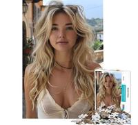 Rompecabezas de 1000 Piezas para Adolescentes Hermosa Joven Que Ayuda a ejercitar el Cerebro el análisis y la lógica Juegos Divertidos para Mayores de 14 años (38x52cm)