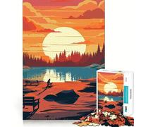 Rompecabezas de 1000 Piezas para Adolescentes Hermosa Noche de Campamento Juego de Ajuste Juego de Habilidad Mental Tiempo de diversión Tranquilo Juego Divertido para cumpleaños (50x75cm)