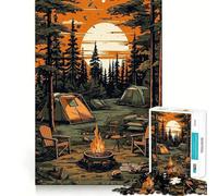 Rompecabezas de 1000 Piezas para Adolescentes Hermosa Noche de Campamento,Juego Jugar en Conjunto,Juego cognitivo,Regalo,Juego Relajante,Actividad Divertida para cumpleaños (38x26cm)