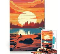 Rompecabezas de 1000 Piezas para Adolescentes Hermosa Noche de Campamento,Juego Jugar en Conjunto,Juego cognitivo,Regalo,Juego Relajante,Actividad Divertida para cumpleaños (38x26cm)