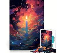 Rompecabezas de 1000 Piezas para Adolescentes Hermosa Vela encendida,Juego Jugar Juntos,Juego cognitivo,Regalo,Juego Relajante,Actividad Divertida para cumpleaños (38x26cm)