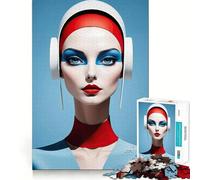 Rompecabezas de 1000 Piezas para Adolescentes,Hermoso Estilo Art déco,Retrato,Corte preciso,Rompecabezas de lógica,Juego para Pasar el Tiempo,Regalo Tranquilo de Navidad (50x75cm)