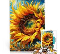 Rompecabezas de 1000 Piezas para Adolescentes Hermoso Girasol Juguetes Juegos Educativos Antiestrés Lista de Deseos con Papá Noel 38x26cm