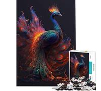 Rompecabezas de 1000 Piezas para Adolescentes Hermoso Pavo Real Difícil y desafiante Una Obra de Arte Juegos Divertidos Apto para Mayores de 14 años 38x52cm