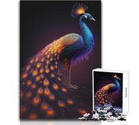 Rompecabezas de 1000 Piezas para Adolescentes, Hermoso Pavo Real, Ideal para un pasatiempo Tranquilo en Interiores, Juguete de Corte de precisión Superior, tamaño 38x52cm