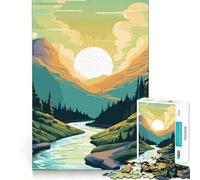 Rompecabezas de 1000 Piezas para Adolescentes Hermoso Valle con montañas,Juego desarrollar la coordinación cognitiva,Regalo Ideal para Relajarse y divertirse en cumpleaños (38x26cm)