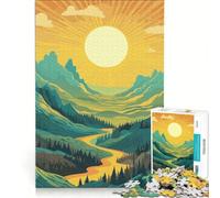 Rompecabezas de 1000 Piezas para Adolescentes: Hermoso Valle con montañas, Juegos relajantes, Carrera de Velocidad con Las Manos, Ideal para cumpleaños y Navidad 38x26cm