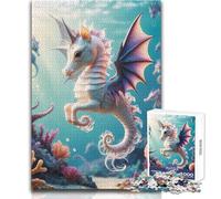 Rompecabezas de 1000 Piezas para Adolescentes, híbrido, Unicornio, Caballito de mar, alevines, Juego de desafío único, Corte de precisión, Juguete Educativo, tamaño 50x75cm