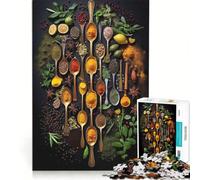 Rompecabezas de 1000 Piezas para Adolescentes Hierbas y Especias Comida Juegos educativos Actividades Divertidas para Hacer en casa Colección de Artistas Bellas Artes 38x52cm