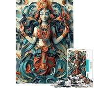 Rompecabezas de 1000 Piezas para Adolescentes hinduismo Dios Kali Rompecabezas para Adultos Juego práctico Vacaciones en casa Matar el Tiempo cumpleaños (tamaño 38x52cm)