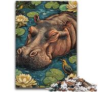 Rompecabezas de 1000 Piezas para Adolescentes, hipopótamo, Juguete Intelectual, Juego para decoración del hogar, para Mayores de 14 años, 50x75cm