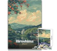 Rompecabezas de 1000 Piezas para Adolescentes, Hiroshima, Japón, Vista panorámica, Juego Educativo Familiar, Mejora la Memoria, Regalos de cumpleaños, tamaño 38x52cm