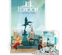 Rompecabezas de 1000 piezas para adolescentes Historia de viajes por la ciudad de Londres juegos relajantes actividades divertidas para hacer en casa un gran regalo para los amantes de los videojuegos
