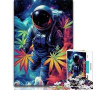Rompecabezas de 1000 Piezas para Adolescentes: Hojas y astronautas Un Regalo desafiante y difícil para Toda la Familia (tamaño 38x26cm)