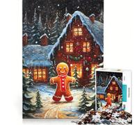 Rompecabezas de 1000 Piezas para Adolescentes Hombre de Jengibre navideño, decoración de Pared, Ideal para la diversión Familiar y para fomentar el Amor Entre Parejas 38x26cm