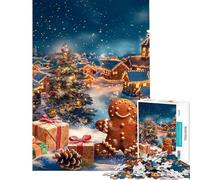 Rompecabezas de 1000 Piezas para Adolescentes Hombre de Jengibre Pueblo navideño Rompecabezas para Adultos Juegos Divertidos Vacaciones en casa Matar el Tiempo cumpleaños (38x52cm)