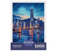 Rompecabezas De 1000 Piezas para Adolescentes Hong Kong Skyline at Night Rompecabezas para Adultos Juego De Ingenio para Mejorar La Memoria Regalos para Amigos Y Familiares 70x50cm/1000pcs