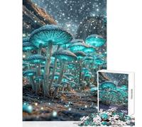 Rompecabezas de 1000 piezas para adolescentes: Hongos brillantes en un bosque mágico decoración del hogar juguetes ideas de regalo juego de ingenio con póster a juego y hoja de trivia (tamaño 38x52cm)