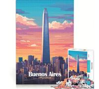 Rompecabezas de 1000 Piezas para Adolescentes: Horizonte de Buenos Aires Juegos relajantes, Divertidos y con Humor Un desafío único 38x52cm