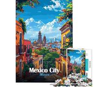 Rompecabezas de 1000 Piezas para Adolescentes Horizonte de la Ciudad de México Juego práctico y adictivo para Cultivar la Paciencia Un Gran Regalo Un desafío exigente (tamaño 38x52cm)