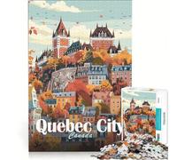 Rompecabezas de 1000 Piezas para Adolescentes Horizonte de la Ciudad de Quebec Juegos Divertidos para ejercitar la Mente y Las Manos Un desafío único 38x52cm