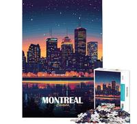Rompecabezas de 1000 Piezas para Adolescentes Horizonte de Montreal Canadá de Noche Juegos Divertidos y adictivos Juguetes para Cultivar la Paciencia Regalos para Hombres y Mujeres Divertido