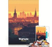 Rompecabezas de 1000 Piezas para Adolescentes Horizonte de Varsovia al Atardecer Juguete Educativo Un Reto difícil 50x75cm