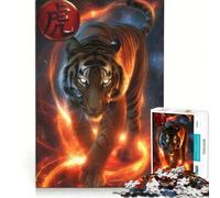 Rompecabezas de 1000 Piezas para Adolescentes, horóscopo Chino, Año del Tigre, Juego Imposible, interacción Entre Padres e Hijos, Regalo de Juego desafiante 38x26cm