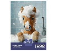 Rompecabezas De 1000 Piezas para Adolescentes Horse Bath Time Rompecabezas para Adultos Juego Práctico Decoración De Pared Regalos Y Cumpleaños Únicos 38x26cm/1000pcs