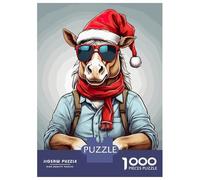 Rompecabezas De 1000 Piezas para Adolescentes Horse Christmas Rompecabezas para Adultos Juguetes Antiestrés Alivio del Estrés Interacción Entre Padres E Hijos 38x26cm/1000pcs