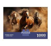 Rompecabezas De 1000 Piezas para Adolescentes Horse Running Wild in Dust Storm Rompecabezas para Adultos Juego Práctico Decoración De Pared Oferta como Regalos para Toda La Familia 38x26cm/1000pcs