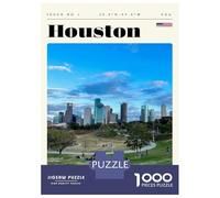 Rompecabezas De 1000 Piezas para Adolescentes Houston Texas Travel Art Rompecabezas para Adultos Juegos Relajantes Corte De Precisión Regalos Y Cumpleaños Únicos 52x38cm/1000pcs